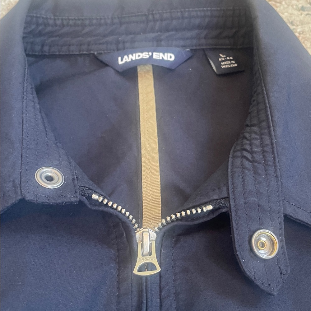 Men's Navy Zip Lands End Jacket